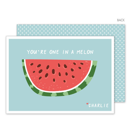 Blue One In a Melon Valentine Exchange Cards